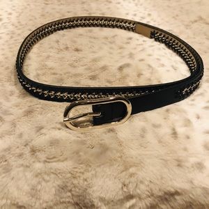 Nine West black chain belt